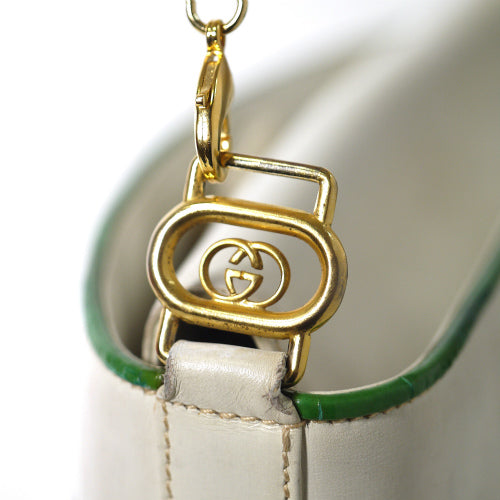 OLD Gucci　バケツ型チェーンショルダー（白・総皮）