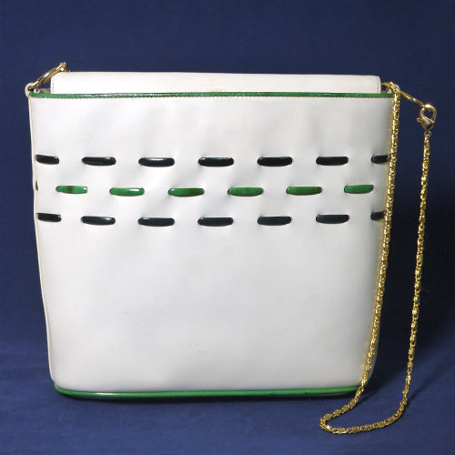 OLD Gucci　バケツ型チェーンショルダー（白・総皮）