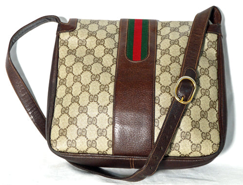 OLD Gucci ホースビット縦金具ワンショルダー（茶）