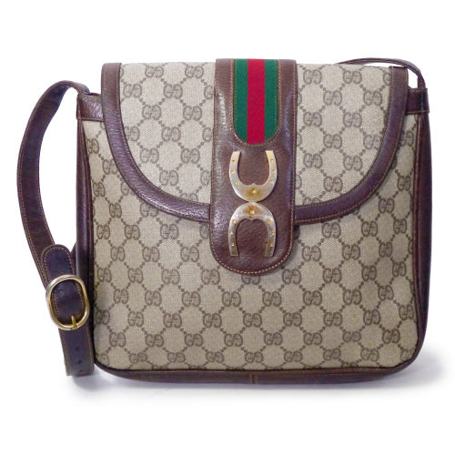 OLD Gucci ホースビット縦金具ワンショルダー（茶）