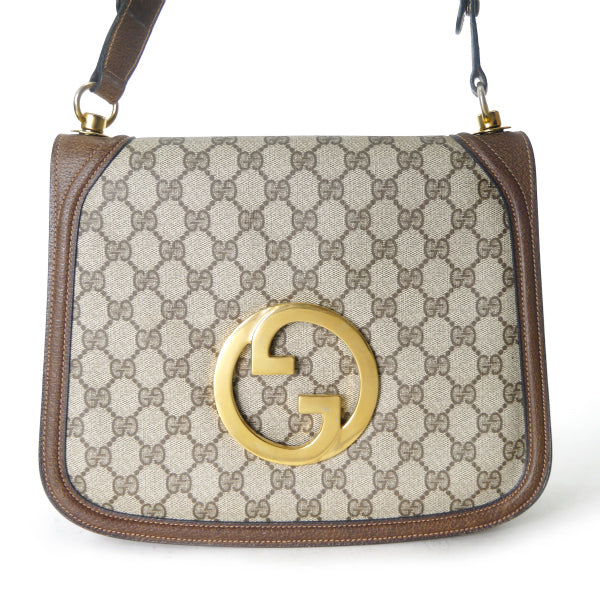 OLD Gucci 代表作！70sインターロッキングGショルダー（茶）
