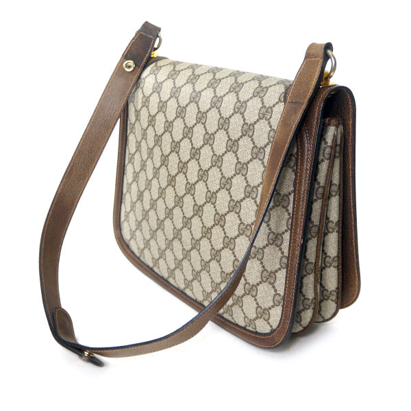 OLD Gucci 代表作！70sインターロッキングGショルダー（茶）