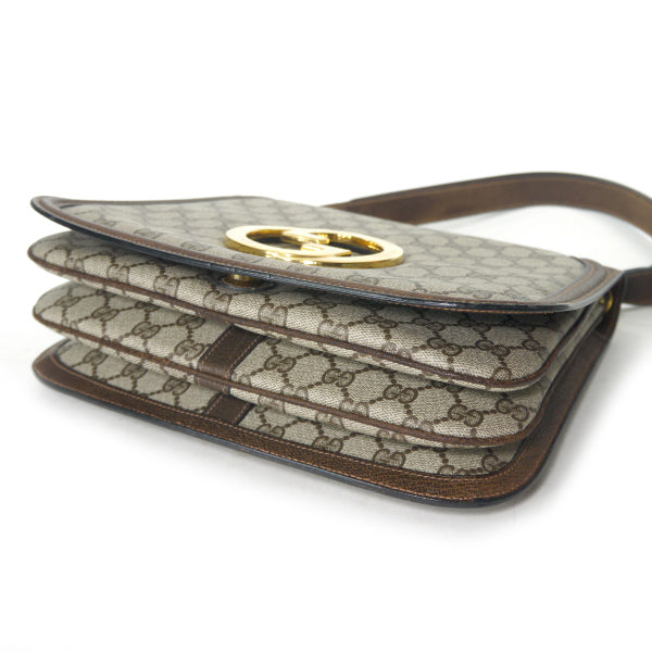 OLD Gucci 代表作！70sインターロッキングGショルダー（茶）