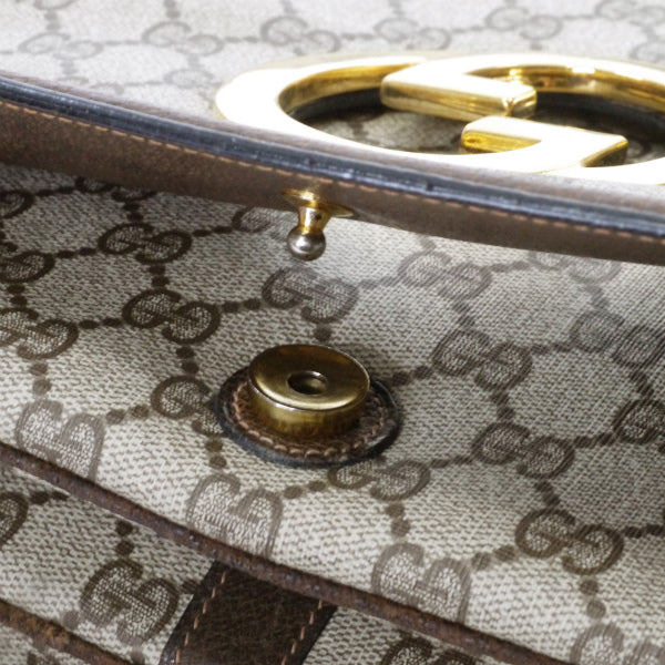 OLD Gucci 代表作！70sインターロッキングGショルダー（茶）