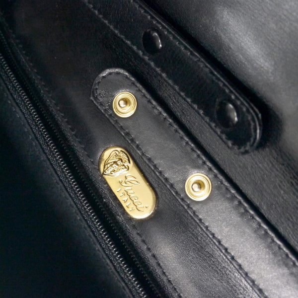 OLD Gucci ２wayレザーショルダー(黒・ブラック）