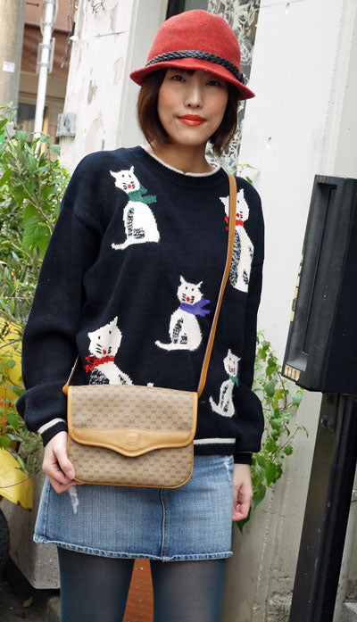 OLD Gucci マイクロGGキャメル3層ショルダー