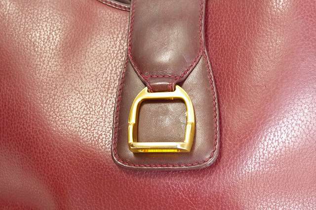 OLD Gucci 総皮ハンドバック（ボルドー）
