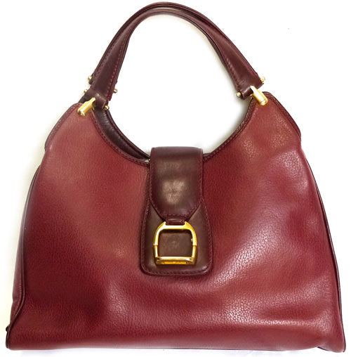 OLD Gucci 総皮ハンドバック（ボルドー）