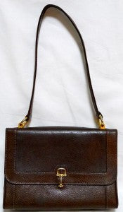 OLD Gucciビット金具ワンショルダー（総皮・茶）