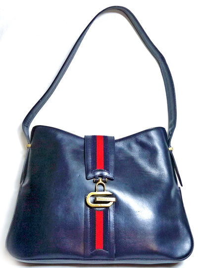 OLD Gucci ＜訳アリ＞レア！セミショルダー（紺）