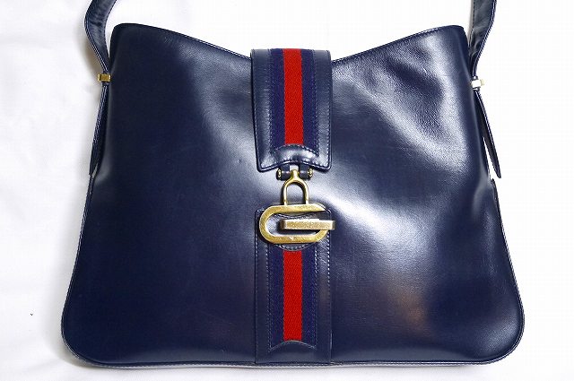 OLD Gucci ＜訳アリ＞レア！セミショルダー（紺）