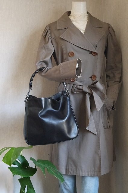 OLD Gucci ホーボー バンブーバッグ（持ち手も黒）
