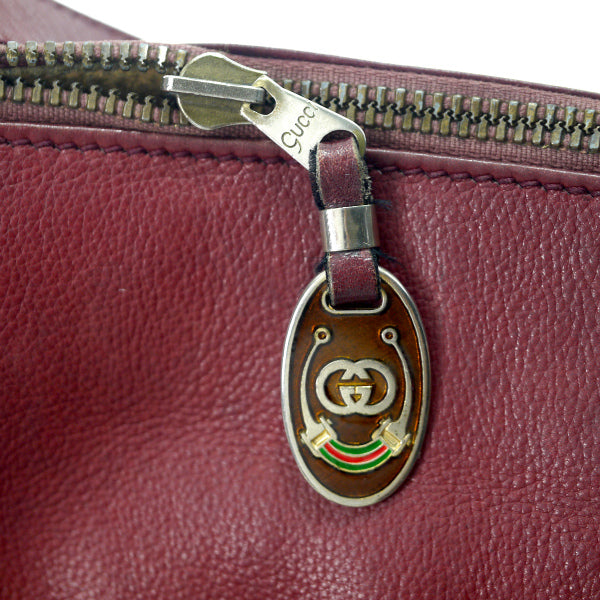 OLD Gucci 70s総革GG金具 大型ショルダー（ルージュ）