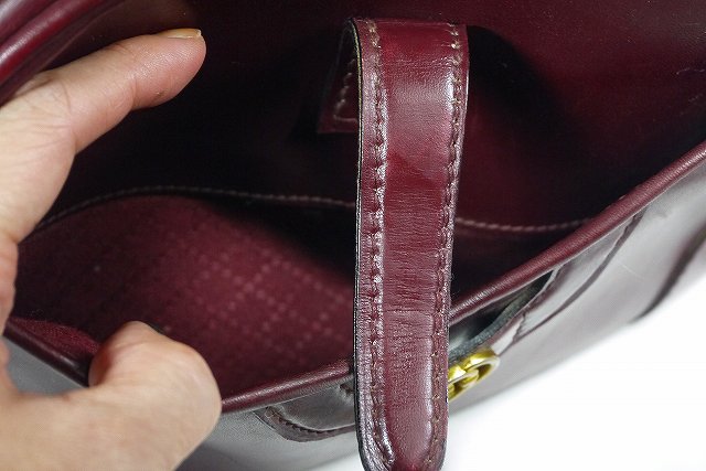OLD Gucci　レトロ斜めがけショルダー（ワイン）