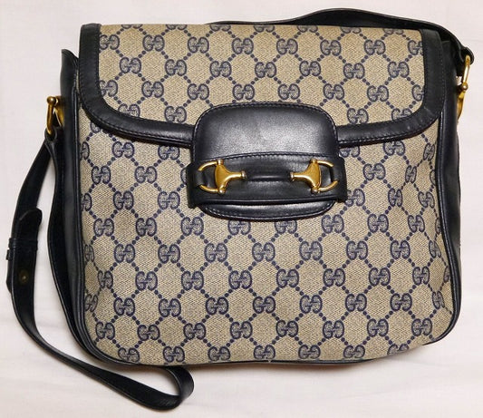 OLD Gucci ホースビット金具ショルダー（青）