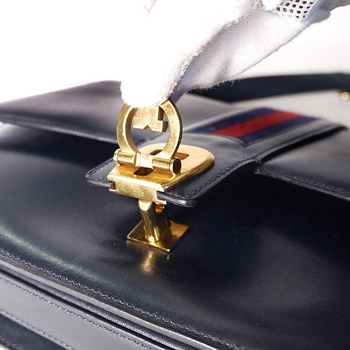 OLD Gucci 縦シェリー革ショルダー（濃紺）