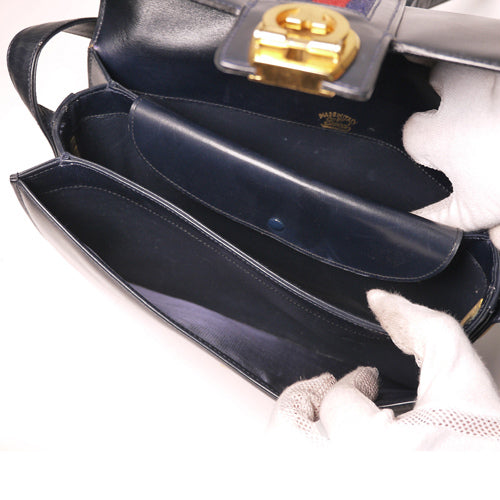 OLD Gucci 縦シェリー革ショルダー（濃紺）