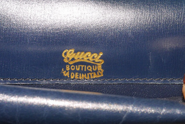 OLD Gucci 縦シェリー革ショルダー（濃紺）