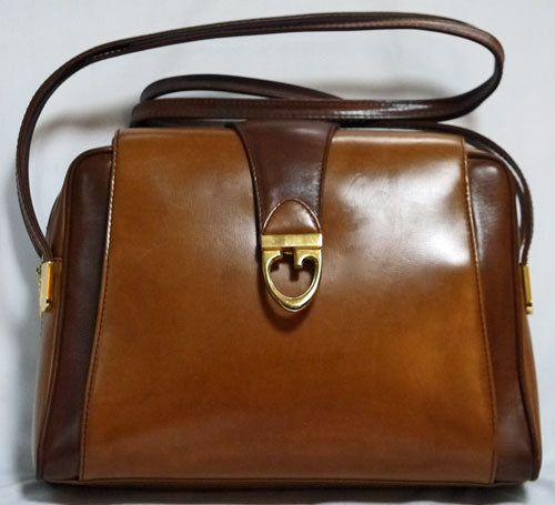 OLD Gucci　キャメル×茶コンビ　ビット金具ショルダー