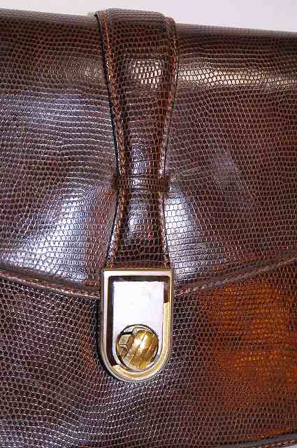 OLD Gucci リザード６０ｓバッグ（茶）
