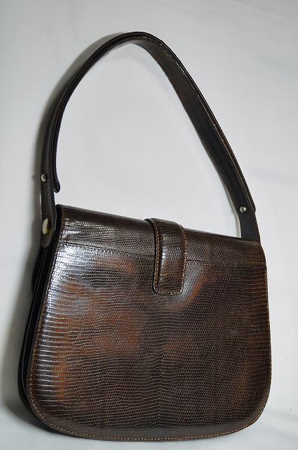 OLD Gucci リザード６０ｓバッグ（茶）