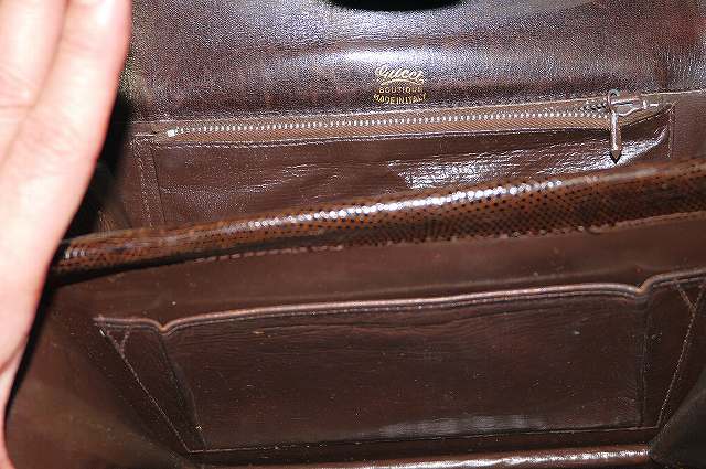 OLD Gucci リザード６０ｓバッグ（茶）