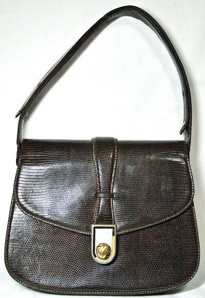 OLD Gucci リザード６０ｓバッグ（茶）