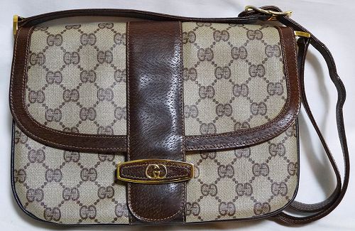 OLD Gucci 円盤型３層ショルダー（茶）