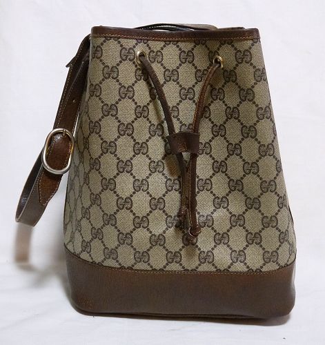 OLD Gucci巾着ショルダー（茶）