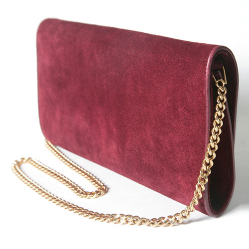 OLD Gucciスエードチェーンクラッチバッグ（赤）