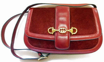 OLD Gucci　スエード半円ショルダー（赤）