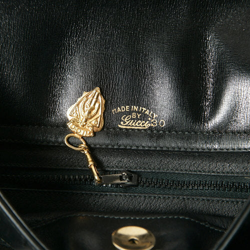 OLD Gucci  ビット留具スエード大型ショルダー（黒）