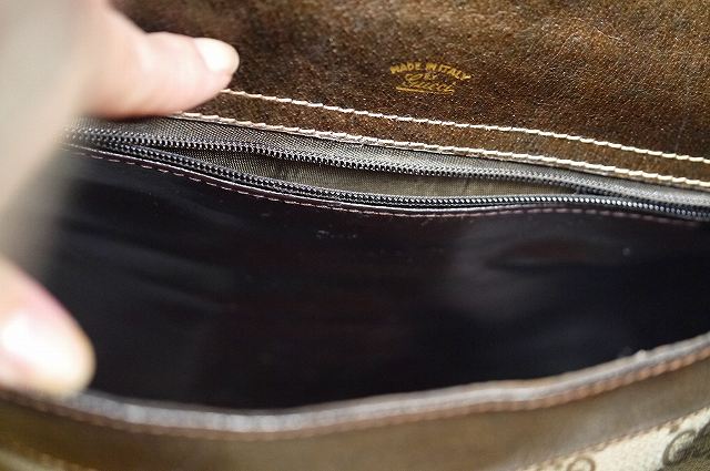 OLD Gucci ビット留具　大判ショルダー（茶GG）