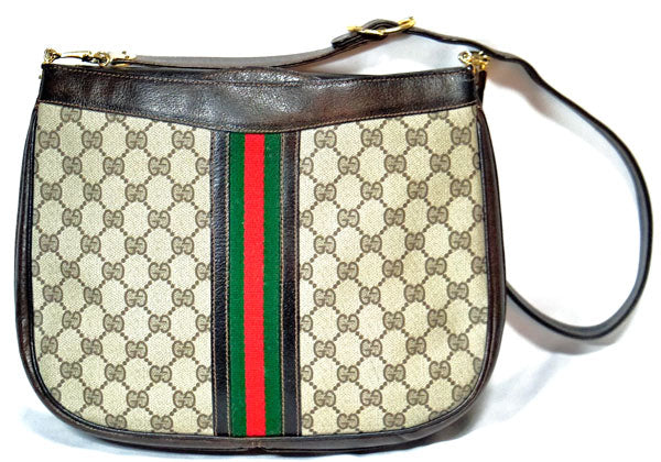 OLD Gucci ビット留具　大判ショルダー（茶GG）