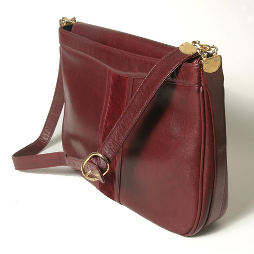 OLD Gucci ビット留具　総皮大型ショルダー（赤）