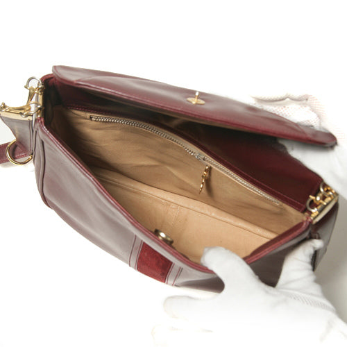 OLD Gucci ビット留具　総皮大型ショルダー（赤）