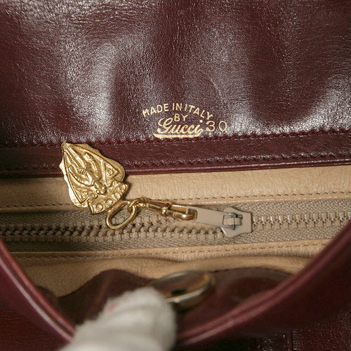 OLD Gucci ビット留具　総皮大型ショルダー（赤）