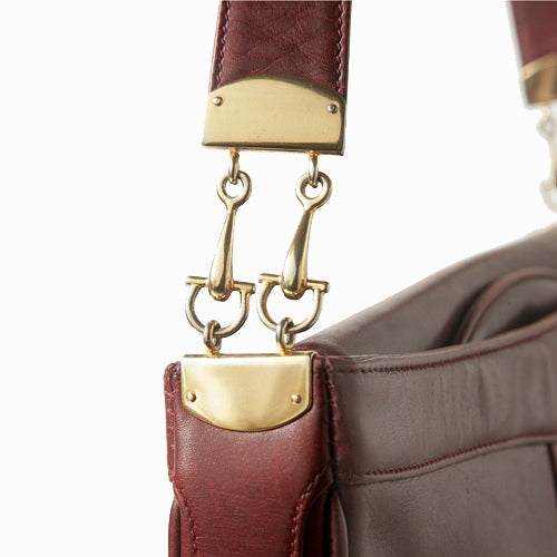 OLD Gucci ビット留具　総皮大型ショルダー（赤）