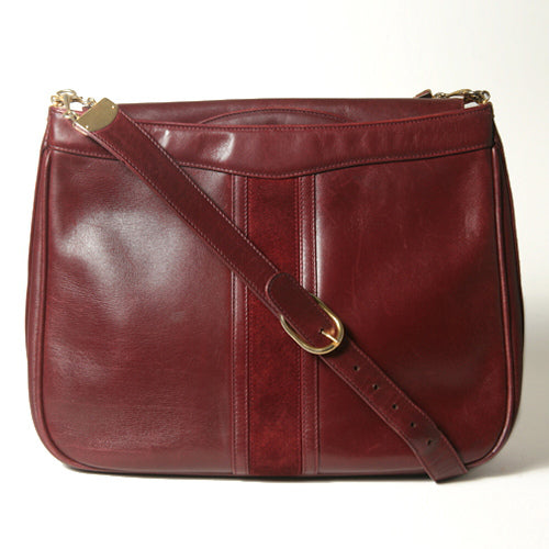 OLD Gucci ビット留具　総皮大型ショルダー（赤）