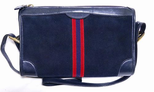 OLD GUCCI　スエード横長ショルダー（黒）