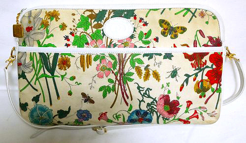 OLD Gucci　フローラ(Flora)斜め掛けショルダー（白）