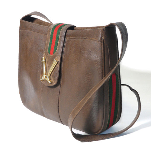 OLD Gucci ブーツ金具ショルダー（茶）