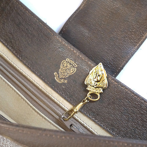 OLD Gucci ブーツ金具ショルダー（茶）