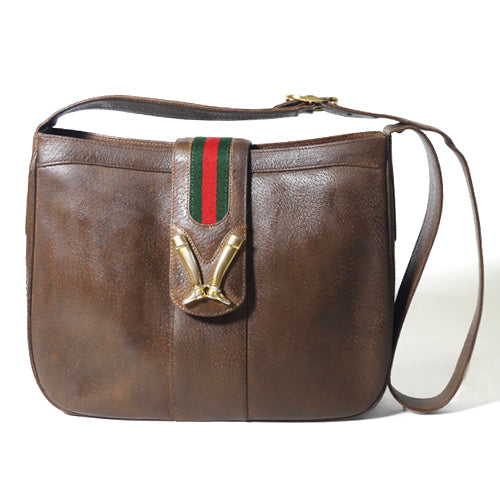 OLD Gucci ブーツ金具ショルダー（茶）