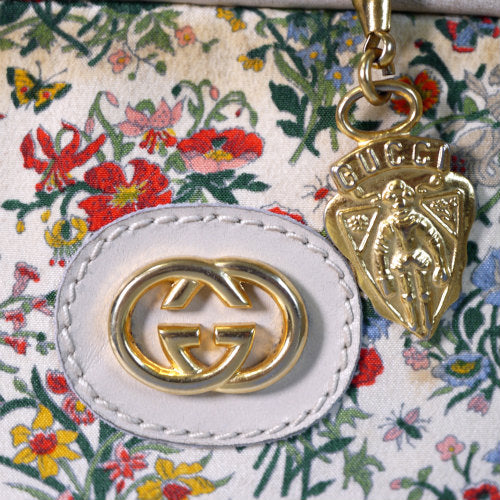 OLD Gucci FLORA  フローラ長方形ショルダー（白×黒）