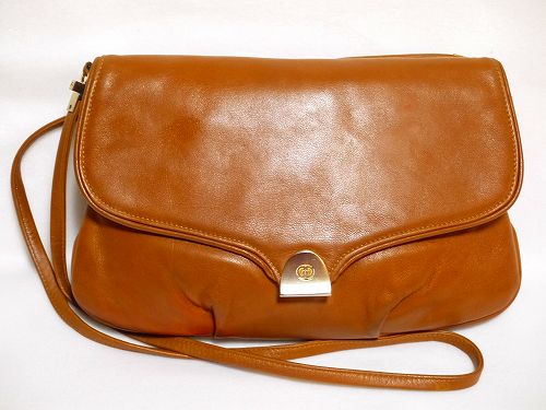 OLD Gucci　キャメル総皮斜め掛けショルダー