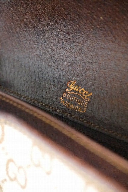 OLD Gucci ジャガード織７０ｓショルダー（茶GG）
