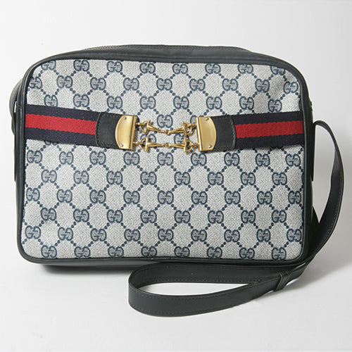 OLD Gucci　ビット金具付ワンショルダー（青GG）