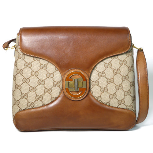 OLD Gucci ジャガード ７０ｓショルダー（茶GG）