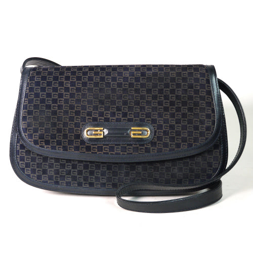 OLD Gucci　スクエアGGショルダー（スエード・濃紺）
